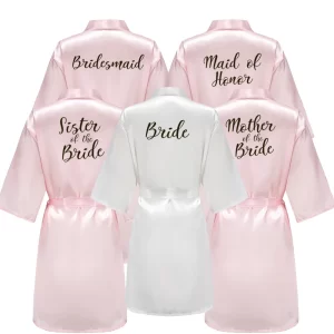Pink Kimono Wedding Robe Sister Mother of the Bride Bridesmaid Maid of Honor