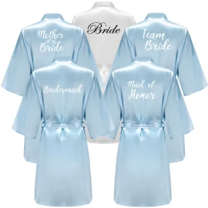 Blue Team Bride Robe Women Bridal Party Shower Gift Bridesmaid Wedding Supplies